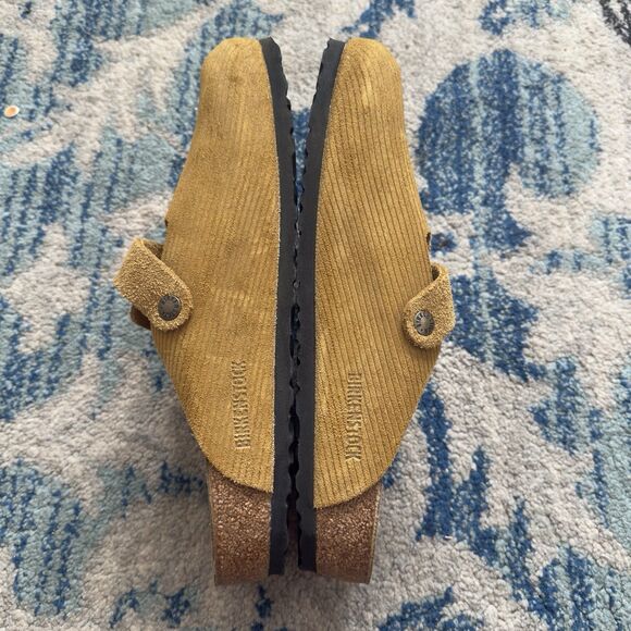 Birkenstock Boston Suede Embossed Corduroy Cork Brown Clog Men Size 10 NWOT main image 12